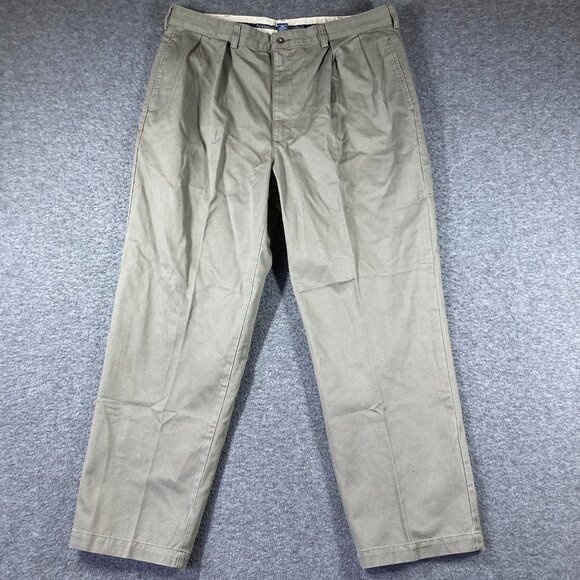 Vintage Polo Ralph Lauren Pleated Chino Pants Mens Size 38X30 Darker Beige - Picture 1 of 12